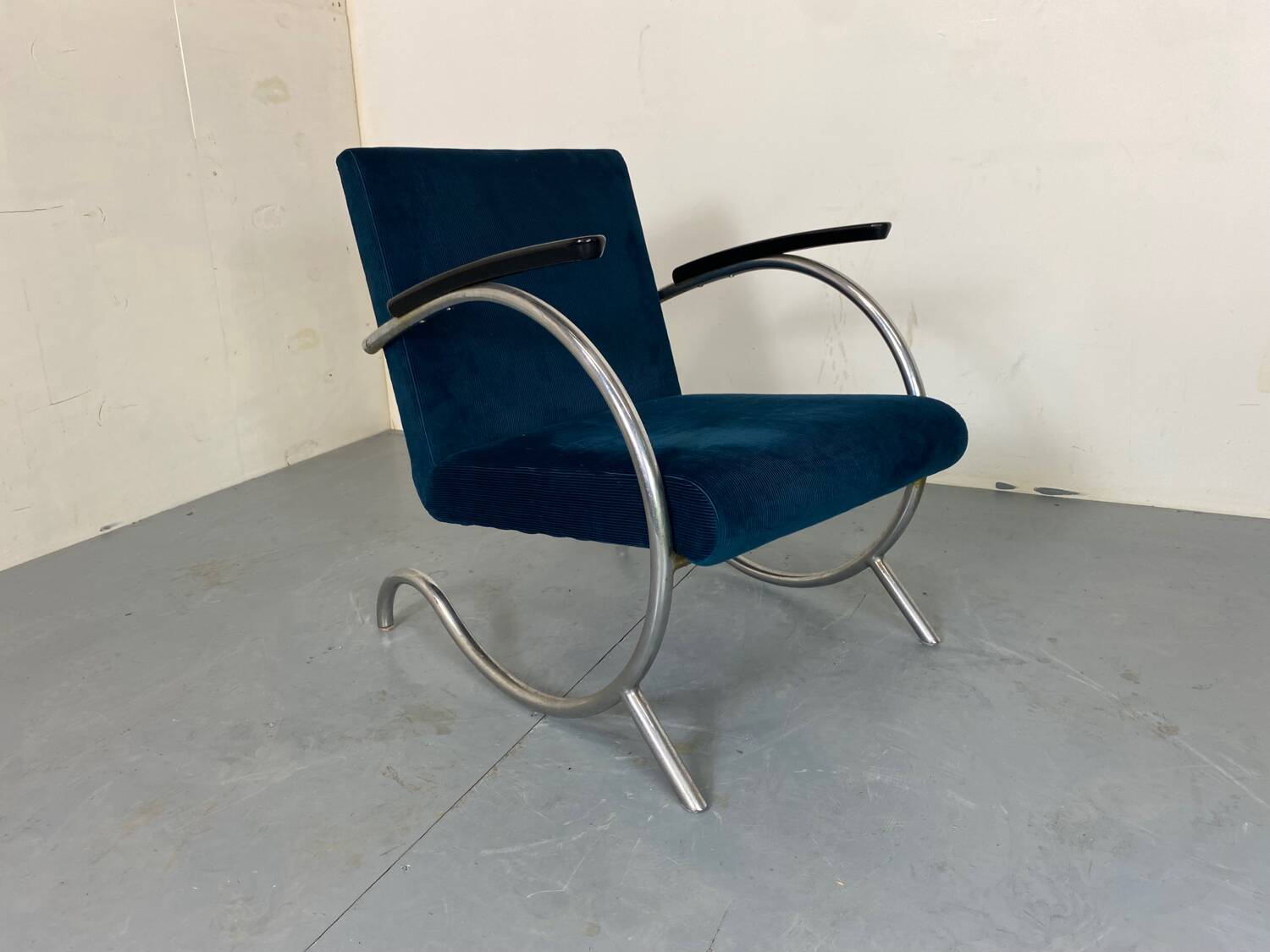 Fauteuil Bauhaus Art Déco en Acier Tubulaire par Jan Schröfer pour Ahrend De Cirkel, 1920s