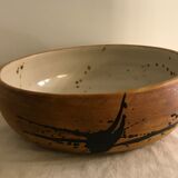 Saladier or serving dish in enamelled sandstone La Poterie de la Colombe