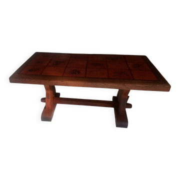 Table basse style capron motif herbiers