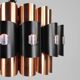 Copper & Black Pendant Lamp by Werner Schou for Coronell Elektro — Denmark, 1960s