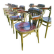 16 Chaises Bistro avec des pieds metal