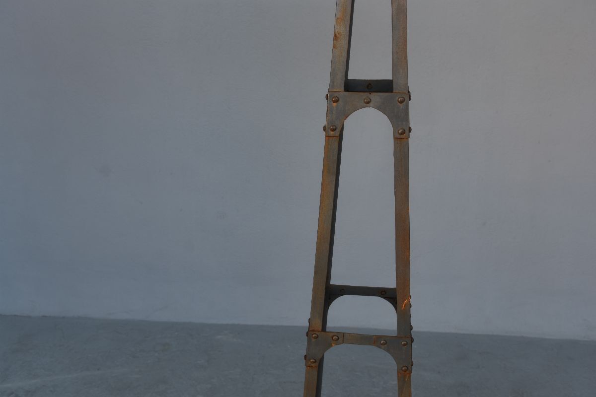 Pair of vintage industrial style metal lampposts