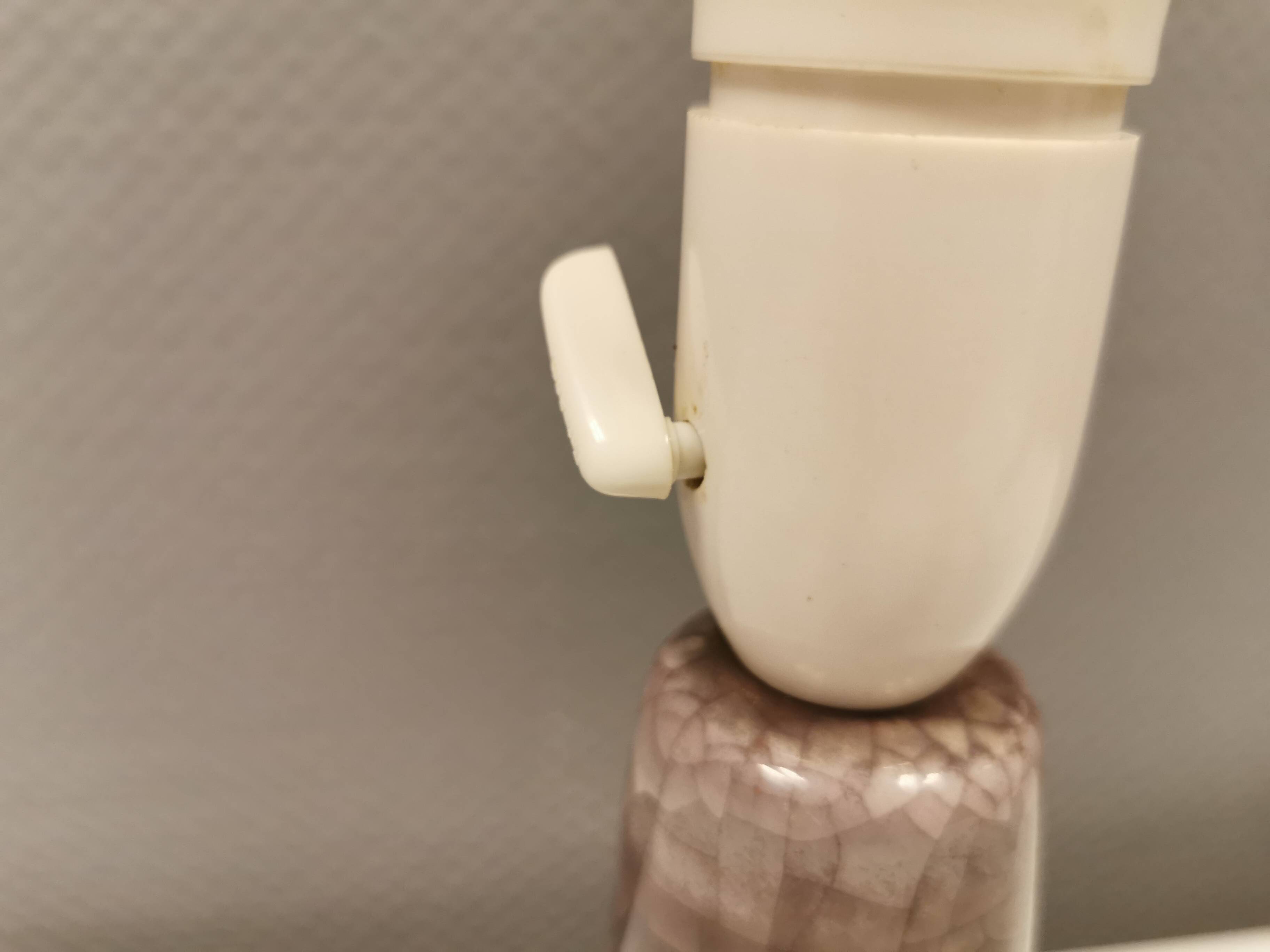 Ceramic table lamp in Grey/Blue crackled glaze, made by Michael Andersen Denmark