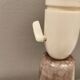 Ceramic table lamp in Grey/Blue crackled glaze, made by Michael Andersen Denmark