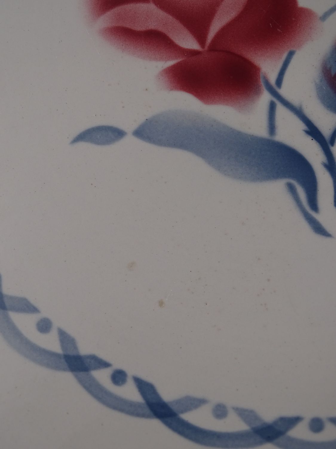 Digoin earthenware pie dish - Sarreguemines- Model Cannes - Rose decoration - circa 1940