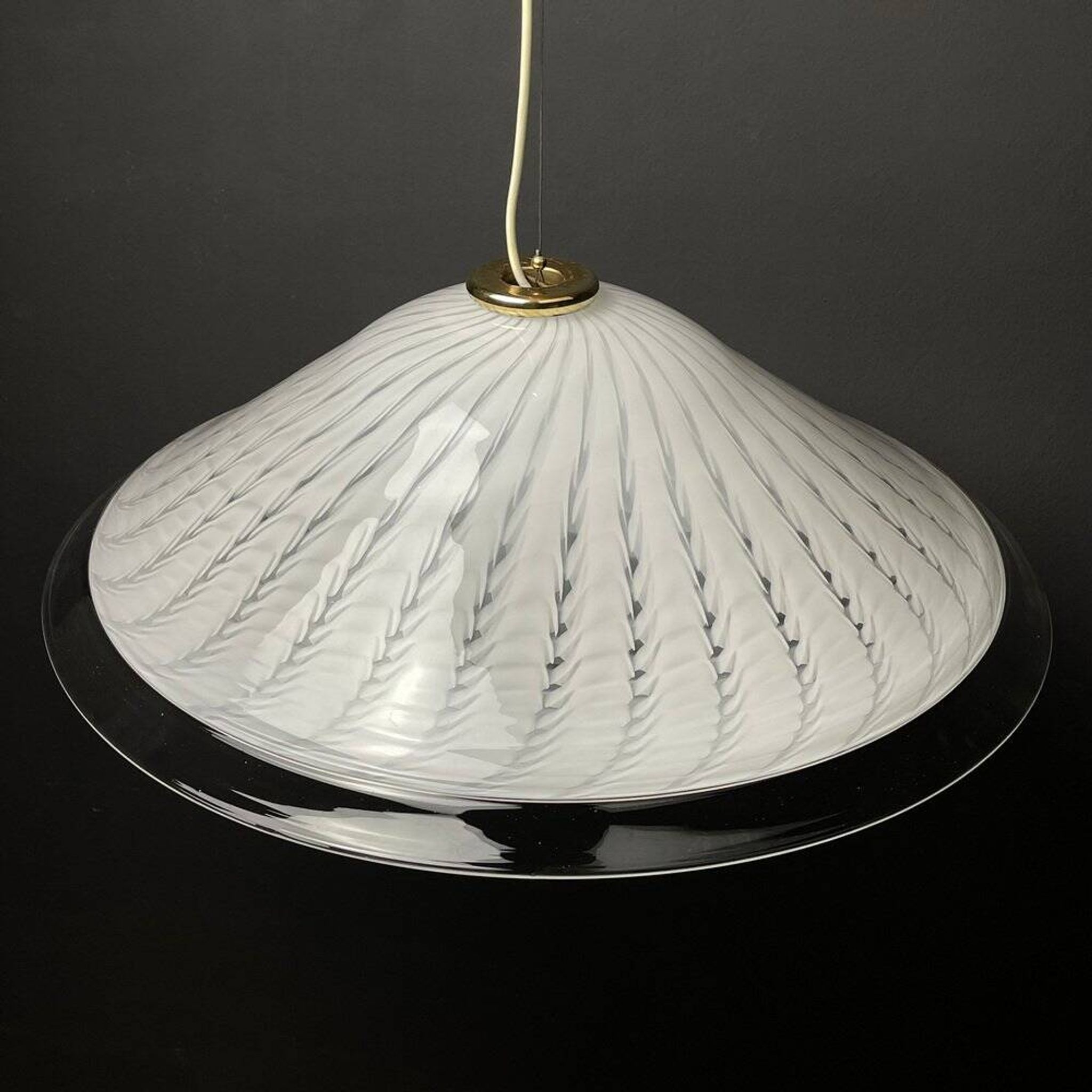 Murano glass pendant lamp, tourbillon, Italy, 1970s