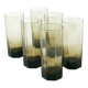 Set of 6 octagonal Long Drink glasses, smoked glass, design, 1970 - 15