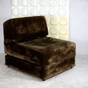 Foam and velvet heater "amber", convertible, France, circa 1970.