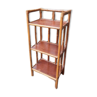 Vintage rattan shelf cabinet