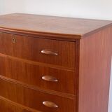 Danish teak chest of drawers with 6 drawers.