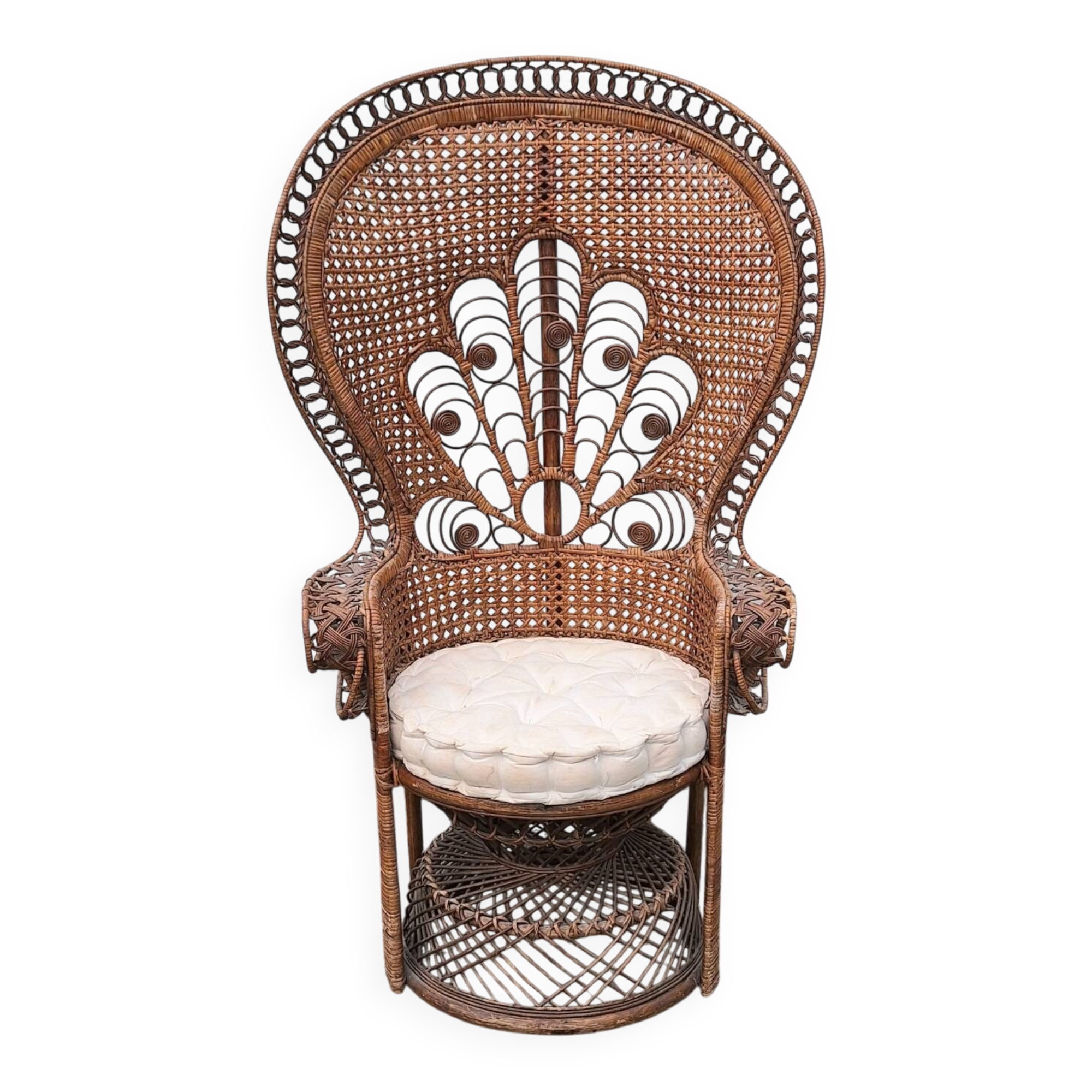 Emmanuelle armchair in Peacock rattan