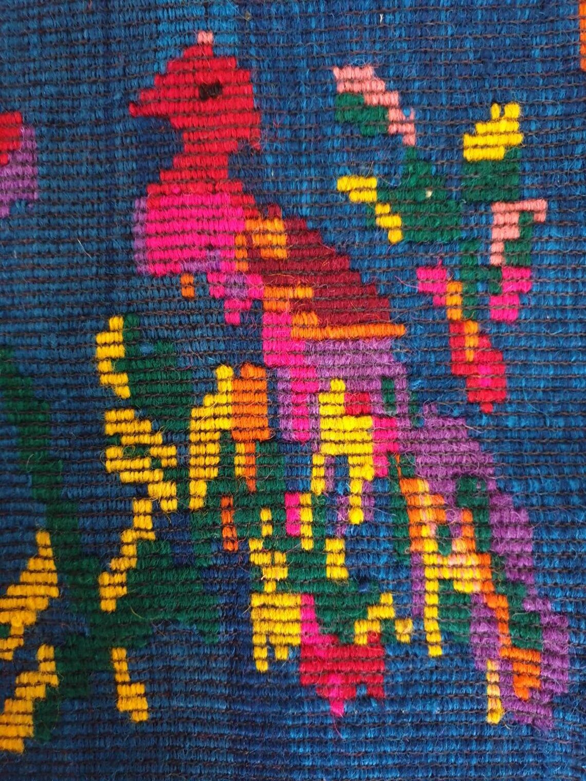 Charming Romanian rug with deers, lovely nature scenery on a floral background 155x205cm