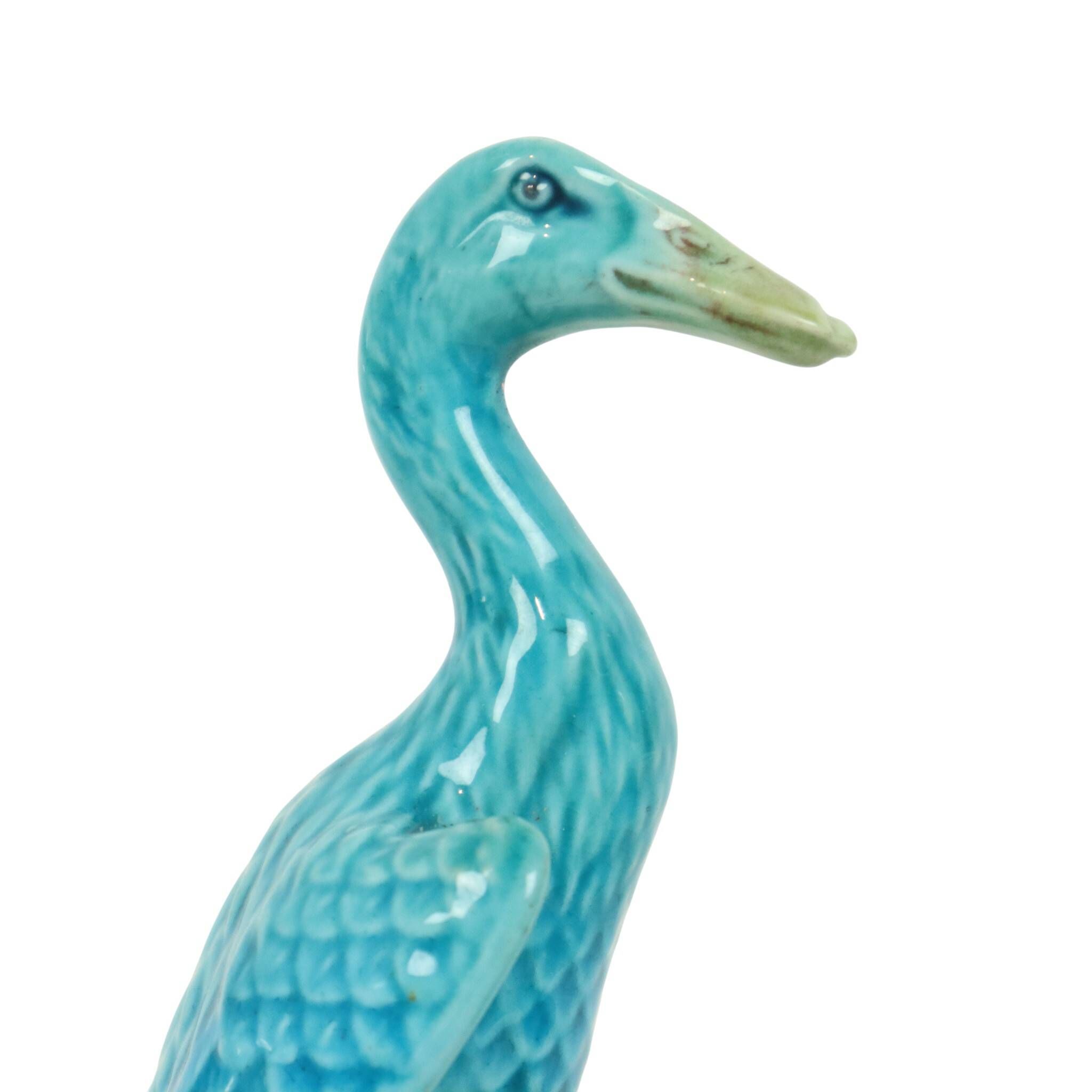 Vintage Duck Figurine Figure Couple Blue Chinese Porcelain
