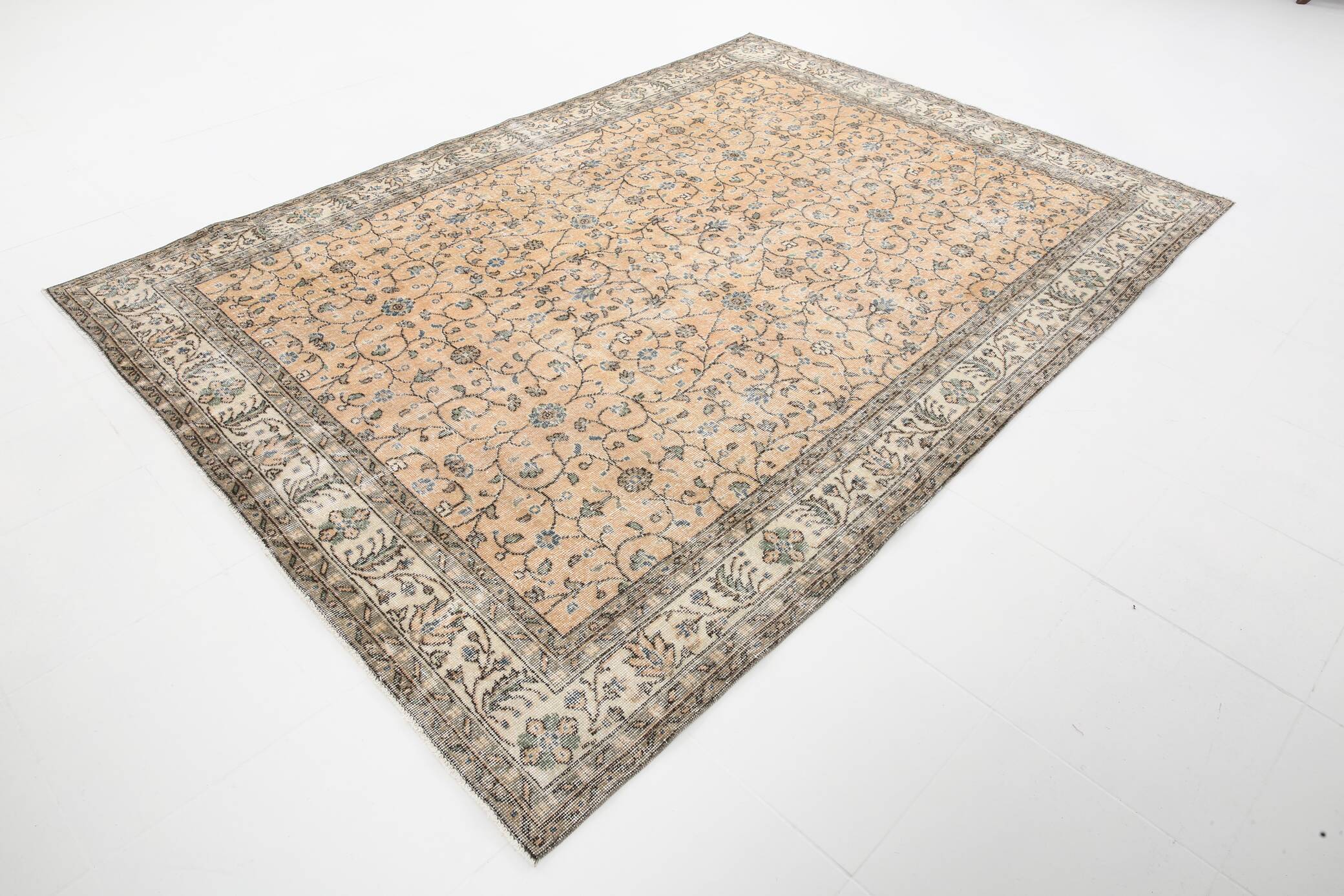 7x10 Floral Design Persian Rug, Living Room Rug, 216x304Cm