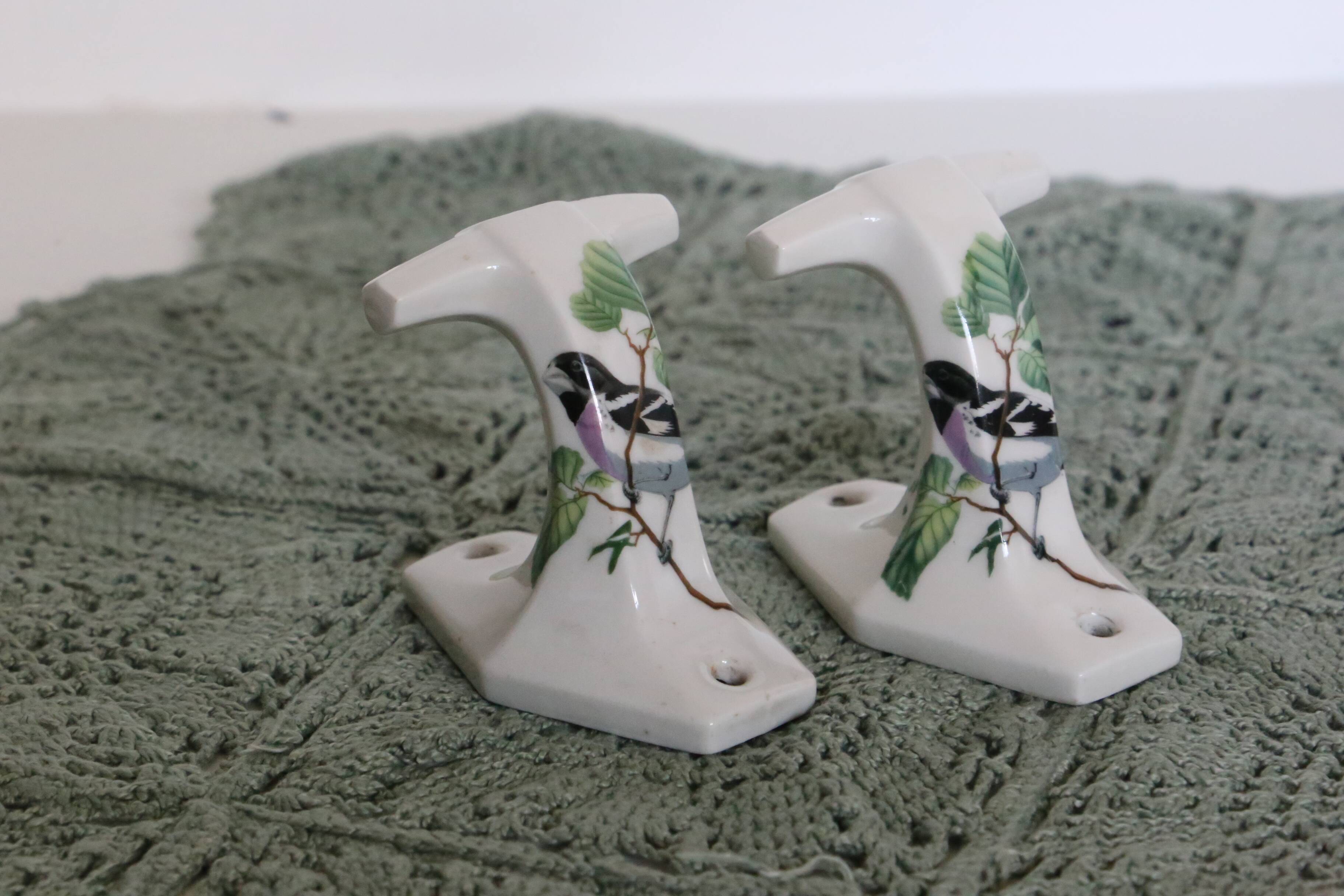 Pair of Paris porcelain coat hooks
