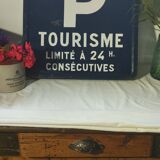 Ancien panneau de signalisation plaque émaillée 1974