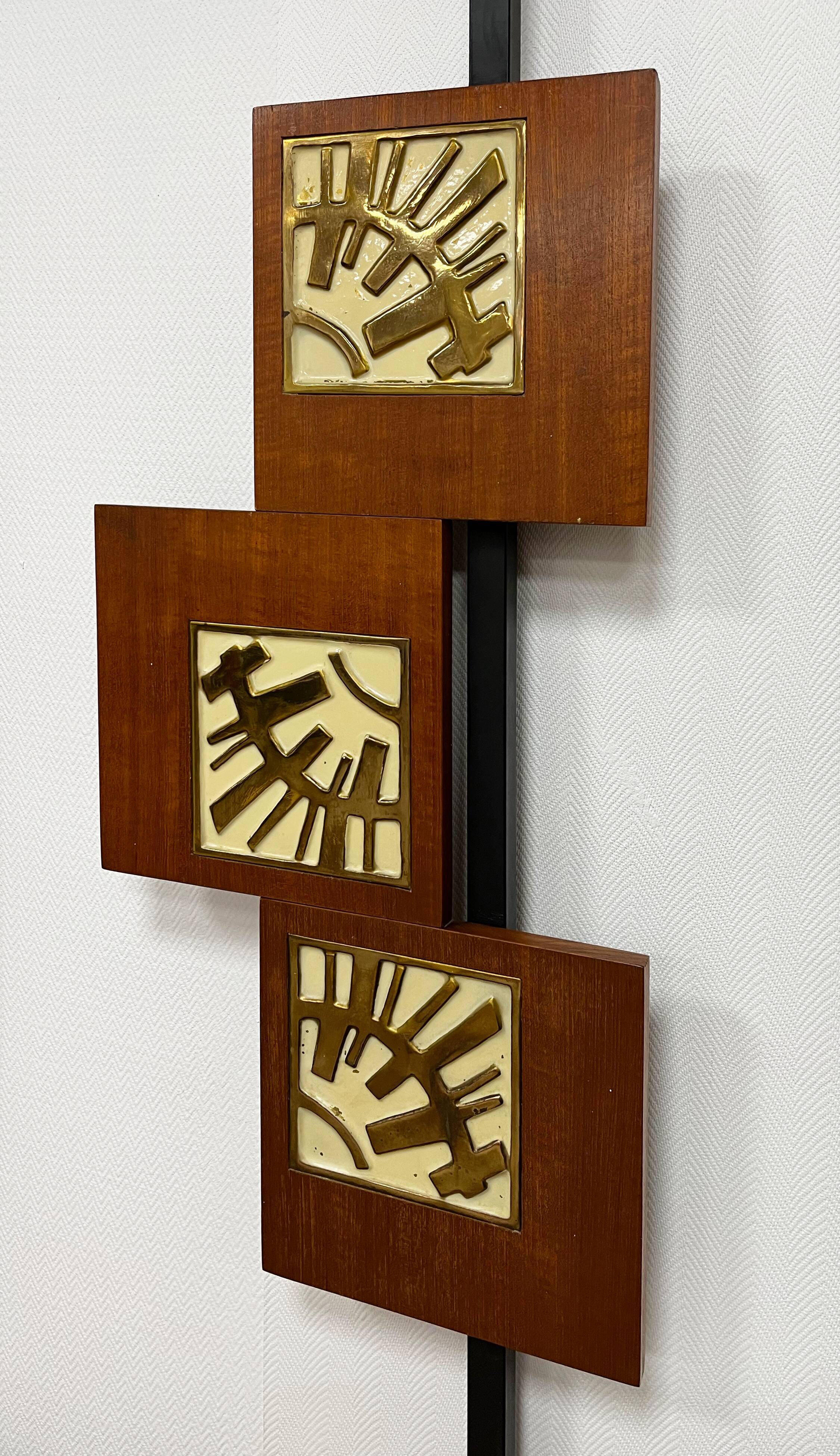 Vintage teak coat holder with teak veneer