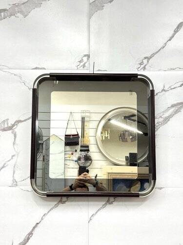 Vintage Wall Mirror in Steel and Bakelite, 1970s