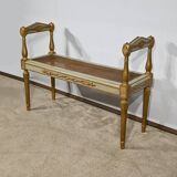 Banquette en Bois Doré et Gris-Vert, style Directoire – Fin XIXe