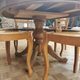 Table ovale en merisier massif et ses 6 chaises