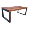 Table industrielle avec plateau bois + piètements métal
