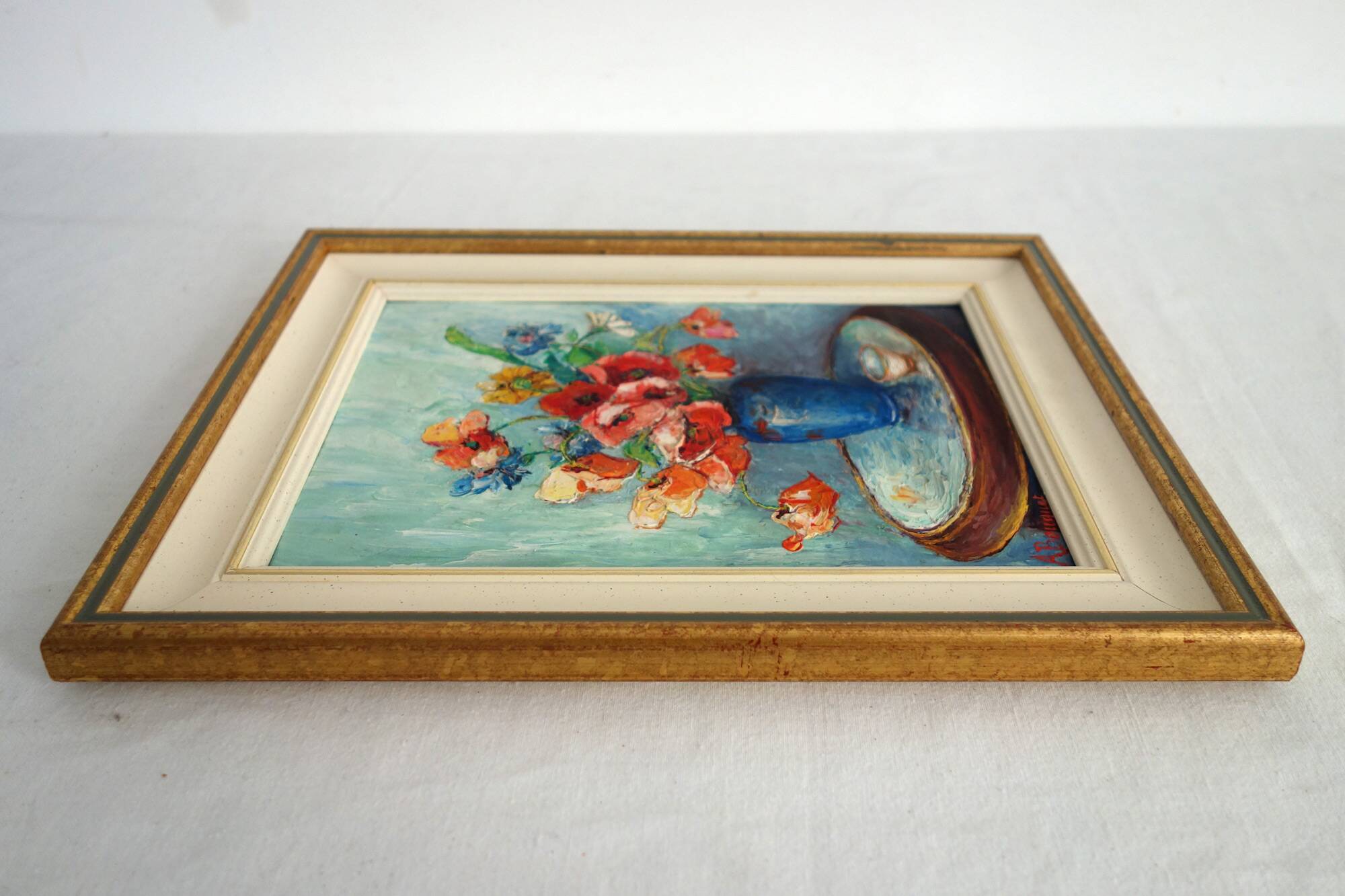 2 still lifes of flowers Alphonsive Bouquet, 1940s/1950s