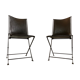 1950s vintage iron folding chairs and leather
