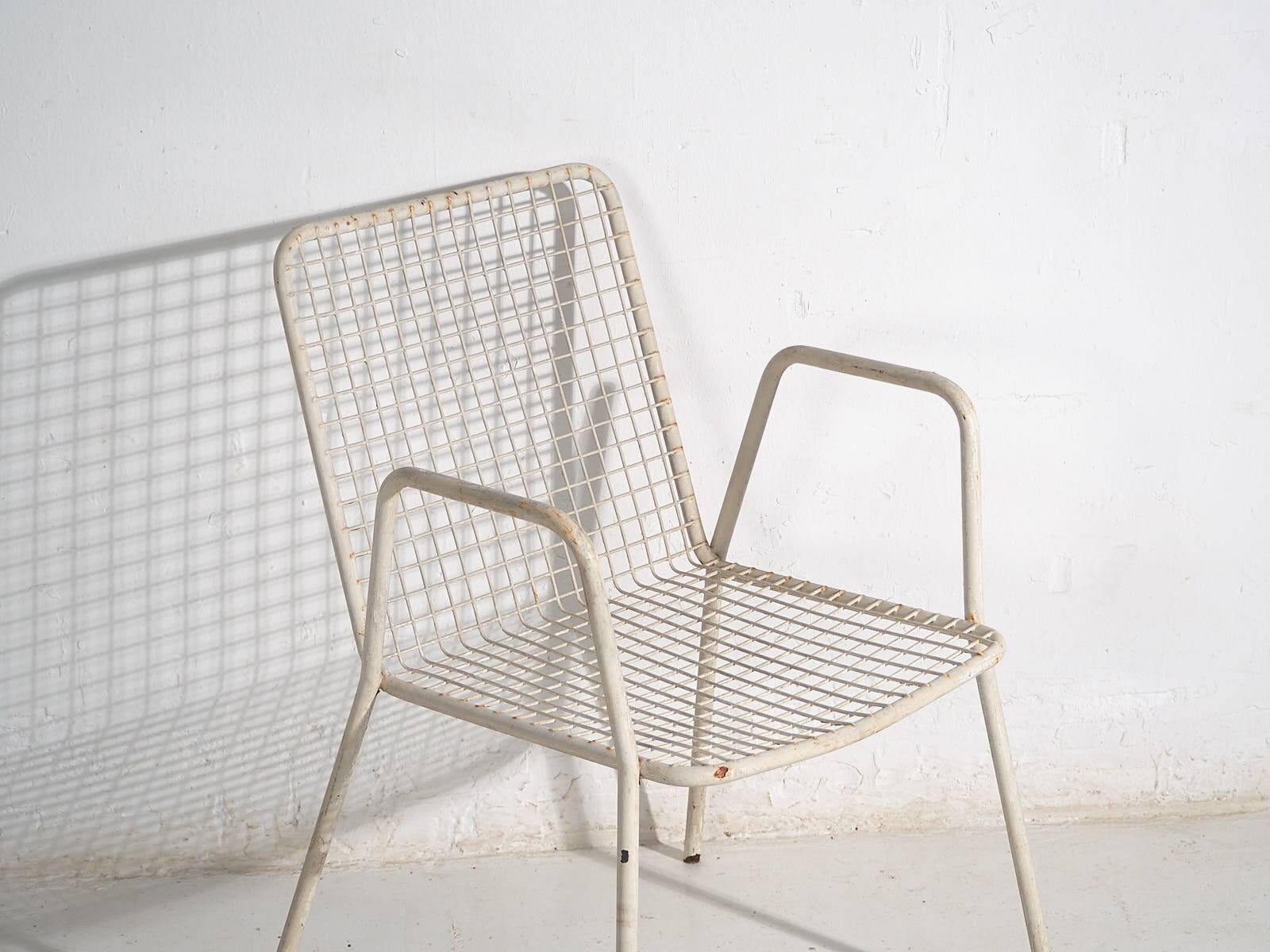 Antique outdoor chairs with armrests (circa 1920). Set of 4 pieces no. 4