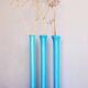 Vintage tall handblown orchid vases in azure blue by Artur Percy for Gullaskruf, 1970s, set of 3