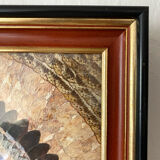 Vintage mosaic frame with butterfly wings