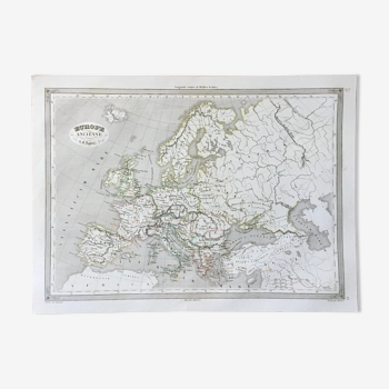 Ancient map numbered 19th ancient Europe