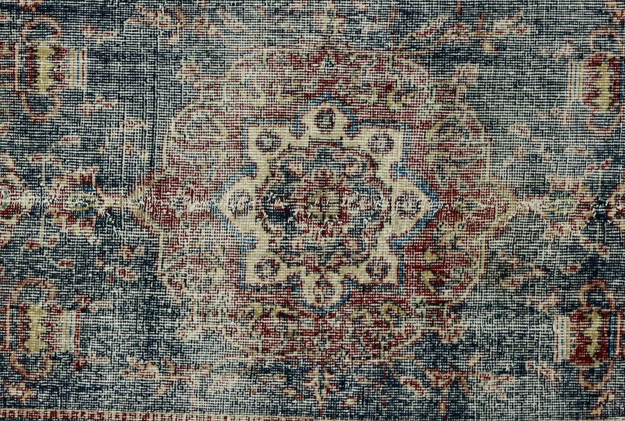 Anatolian handmade vintage rug 224 cm x 119 cm