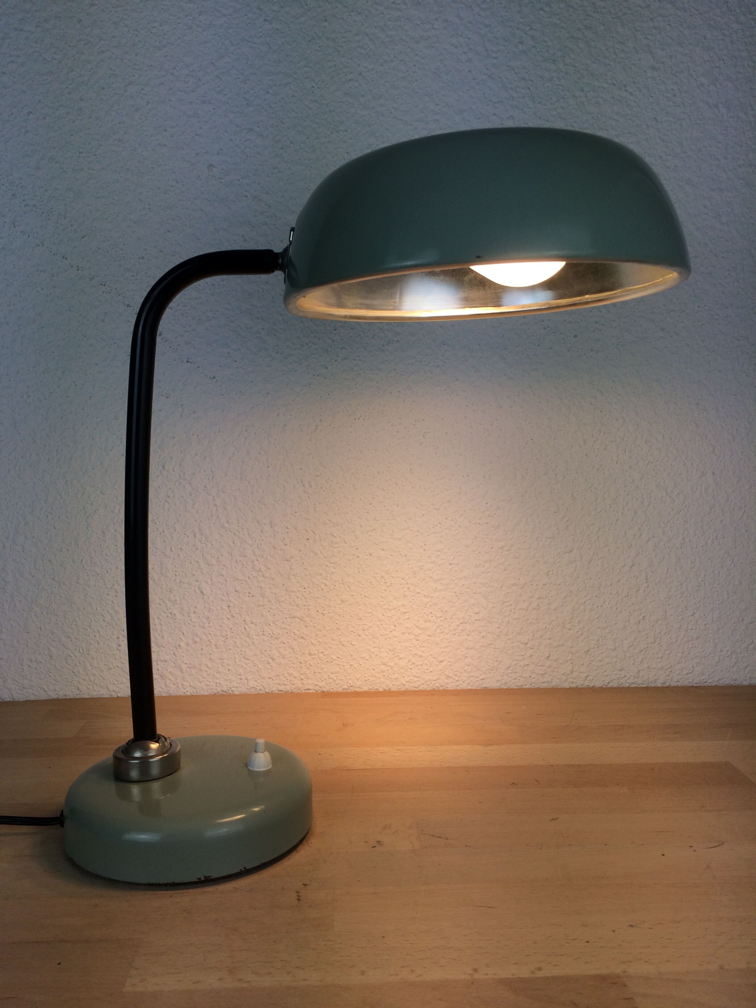 50s industrial style desk lamp, metal