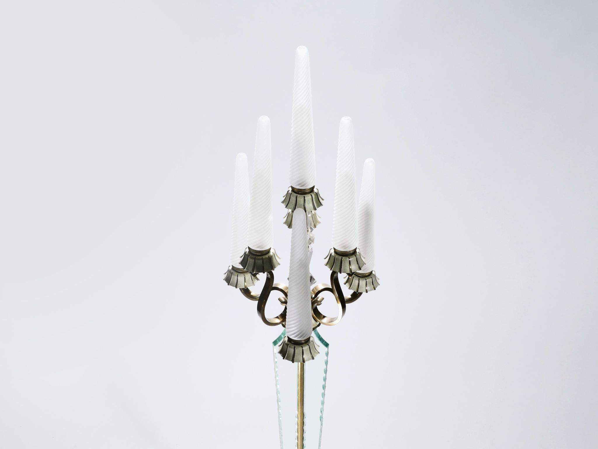 Floor lamp in bronze and crystal Sabino 1930