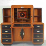 Solid high quality teak art deco secretaire by Gerson’s furniture store, produced in Bangkok, 1930s