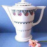 Limoges porcelain teapot with geometric décor