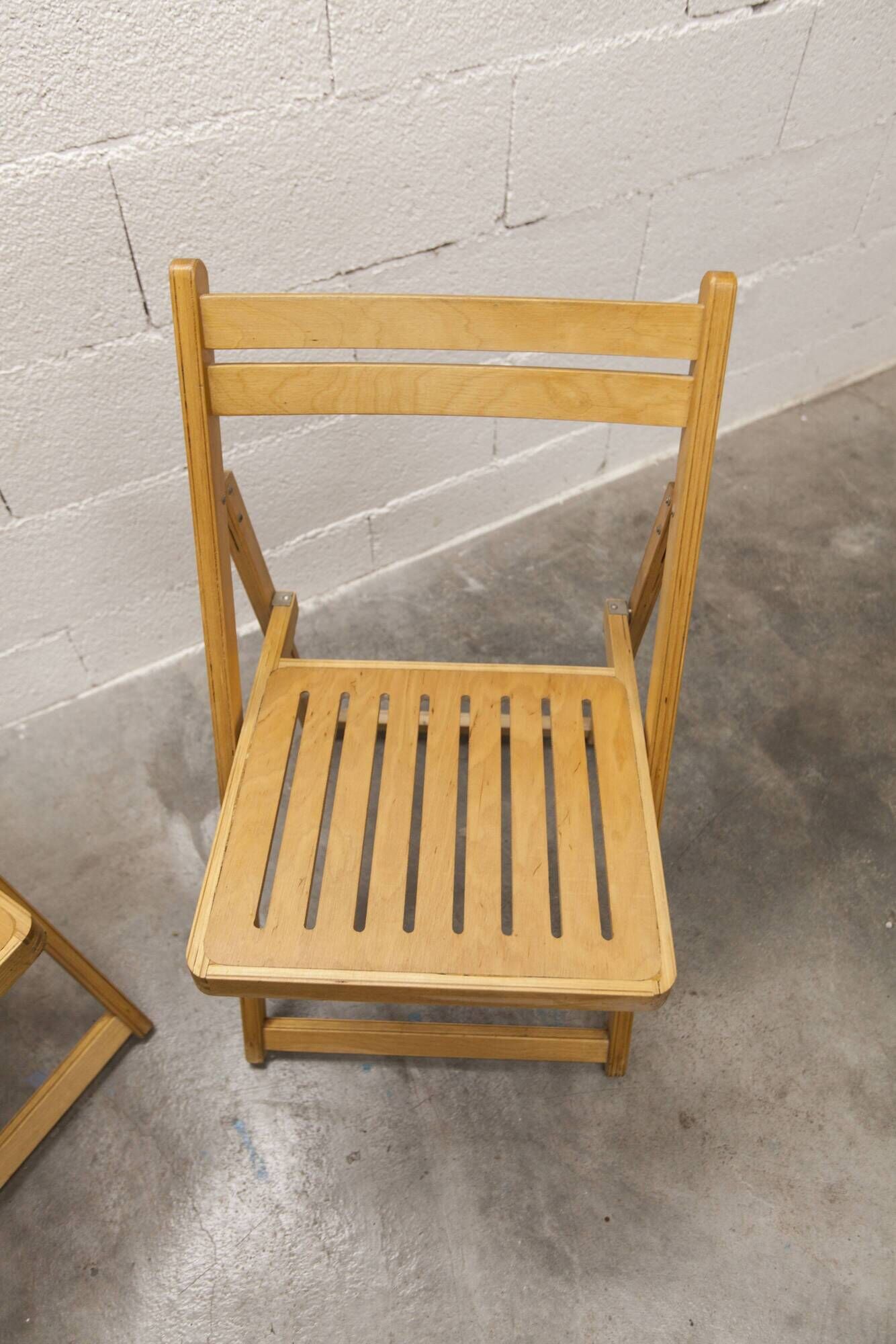 Paire de chaises pliantes Ikea 1970 couleur miel