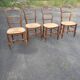 Série de 4 chaises paillées