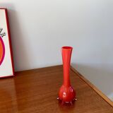 Red opaline vase from the 50s and 60s