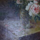 Peinture huile nature morte bouquet de pivoines XIXème