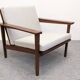 Salon, canapé et fauteuils, de style scandinave en teck, France vers 1950