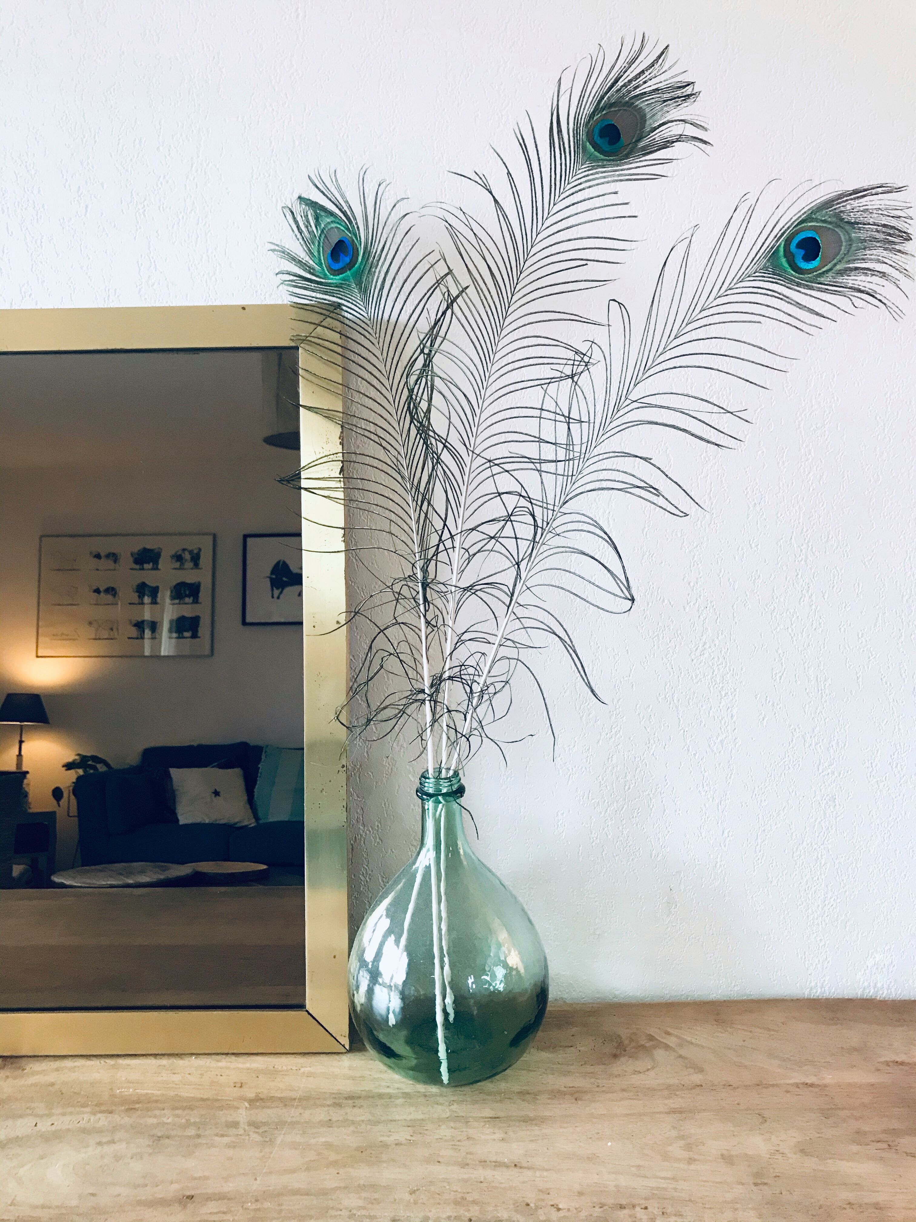 Italian brass mirror and smoked glass - 90x70cm