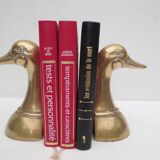 pair of brass duck bookends