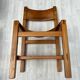 4 chaises en orme massif et cuir, Maison Regain années 70