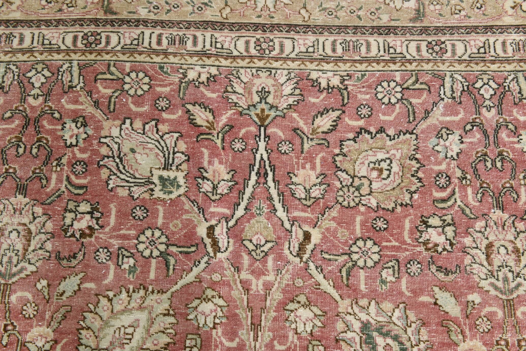 10x15 Faded Red Antique Vintage Persian Rug 60s, 306x478