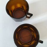 Set of 2 vintage pressed glass cups