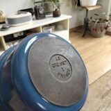 Ancienne marmite en fonte emaillée bleue Le Creuset
