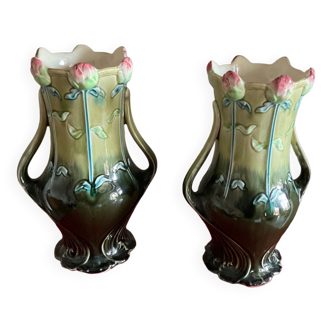 Pair of slip vase 1900