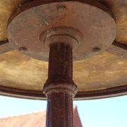 Authentic table pedestal table bistro "Parisienne" cast iron and sour marble
