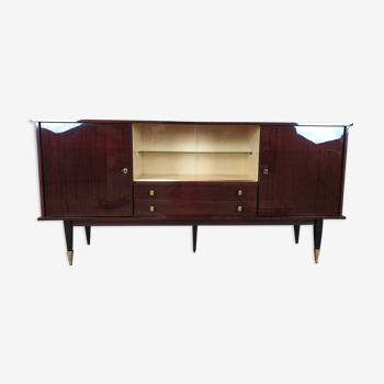 Sideboard in rosewood and brass